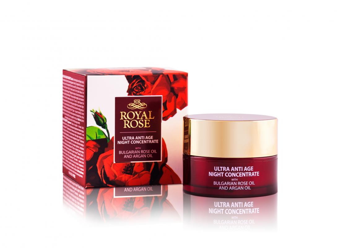 Ultra antiage night concentrate ROYAL ROSE with rose oil and argan oil 40ml